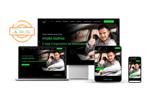 Mockup Site para Aplicativo de Mobilidade (600 × 400 px)